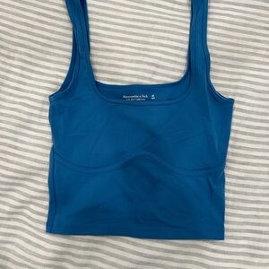 Abercrombie & Fitch Blue Sports Bra with Ruched Detail